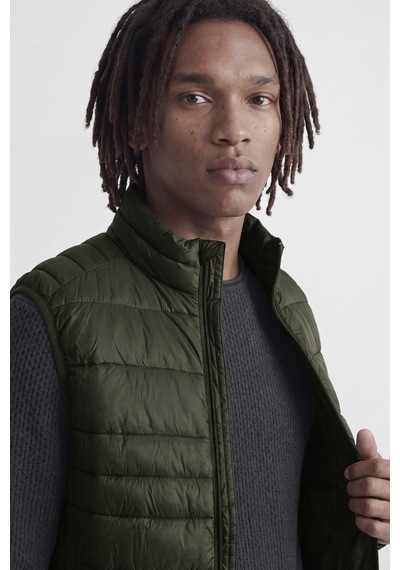 Jack & Jones Jjekıngsley Erkek Hafif Şişme Yelek Dik Yaka Günlük Rahat Haki