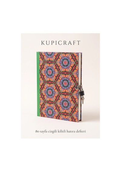 14x20 Yeşil Kenar Etnik Desen Kilitli Günlük 80 Sayfa -ajanda - Planner - Not Defteri-günlük Yeşil - 937183154 Yeşil