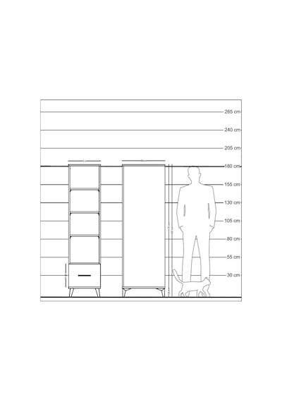 Kronos Dolap 4 Raflı Tek Çekmeceli 44x59x182 Çam-çam Atlas Çam