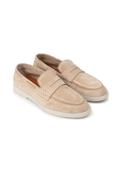 Deery Erkek Hakiki Süet Bej Loafer Ayakkabı - 02028mbejc01