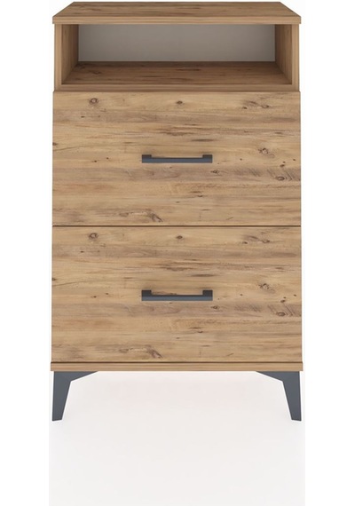 Arges Komodin Tek Raflı 2 Çekmeceli 60x30x96 Çam-çam Atlas Çam