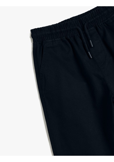 Koton Jogger Pantolon Cepli Pamuklu Beli Lastikli Lacivert 5wkb40066tw Lacivert