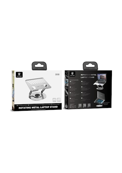 Lenyes Cr190 360 Derece Dönebilen Katlanabilir Laptop Standı Gümüş