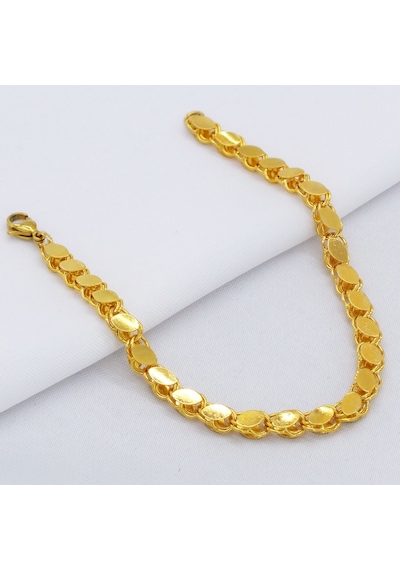Bz 22 Ayar Altın Kaplama Arpa - Halep Model Kadın Bileklik Blk-170 Gold