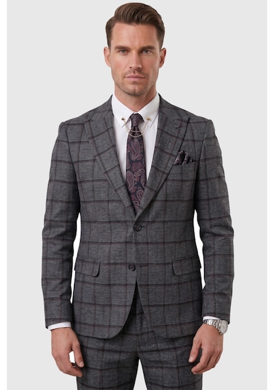 Deepsea Antrasit Kare Desenli Slim Fit Erkek Takım Elbise Çift Düğme Çift Yırtmaç 2 Li Takım 2601812 Deepsea Antrasit Kare Desenli Slim Fit Erkek Takım Elbise Çift Düğme Çift Yırtmaç 2 Li Takım 2601812