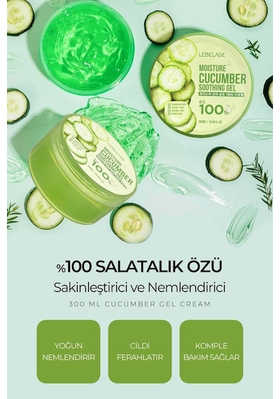 Lebelage Saf Salatalık Özü Nemlendirici Ve Tazeleyici Moisture Cucumber Soothing Gel 300 ML