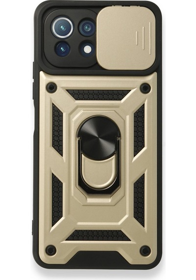 Nettech Xiaomi Mi 11 Lite Uyumlu Kızaklı Panzer Seri Arka Koruma Kılıf - Siyah Siyah