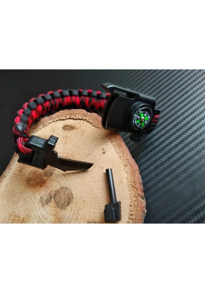 Paracord Cobra Survıval Bıçaklı Bileklik Çok Renkli