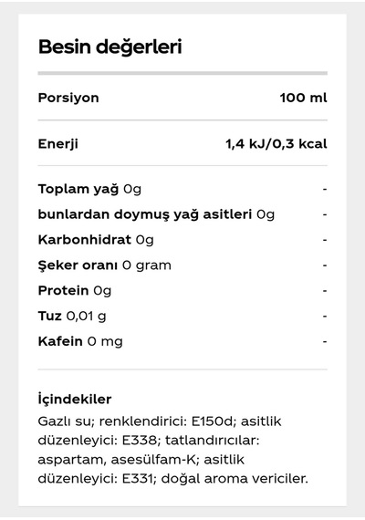 Coca-cola Kafeinsiz Şekersiz Kalorisiz 330ml