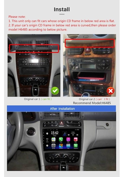 Mercedes Benz C Clk 2002-2004 Uyumlu Multimedya Navigasyon Usb Kamera Carplayer 6 Ram