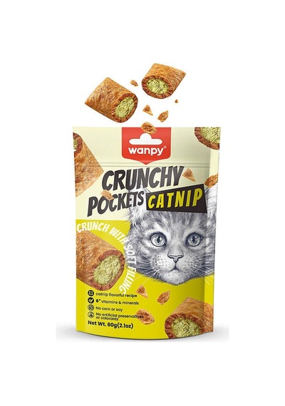 Kedi Crunch Ödül Catnipli & Tavuklu 60g