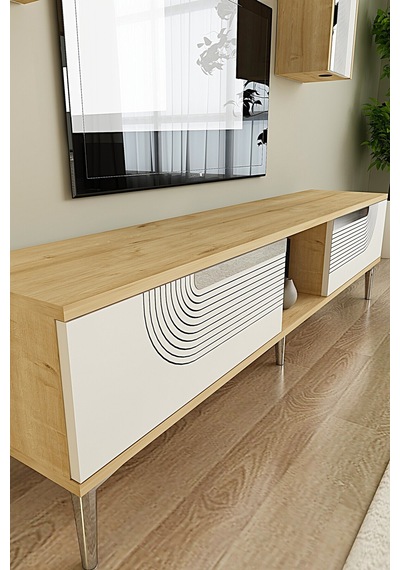 Tvr1502dbs Meyra Tv Ünitesi Takımı Safirmeşe-beyaz-silver 150cm