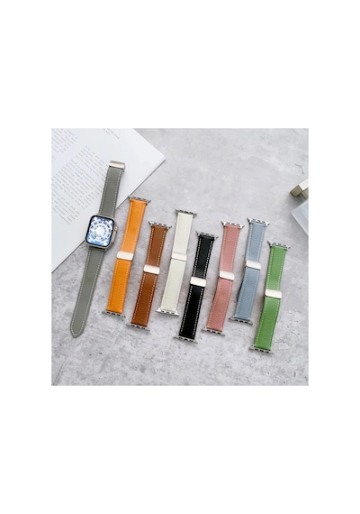 Newface - 793 - Apple Watch Uyumlu 38mm Kr414 Daks Deri Kordon - Csmo-tex - - Siyah