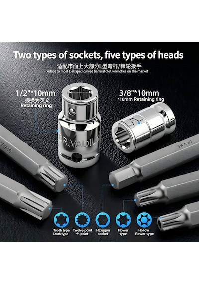 75 Parça Torx - Allen - M Tipi - Ribe Bits Uç Seti