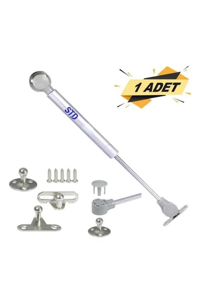 1 Adet Dolap Kapak Gazlı Amortisörü Pistonu Mutfak Dolabı Kapağı Hidroliği 100n 27cm Açık Gri