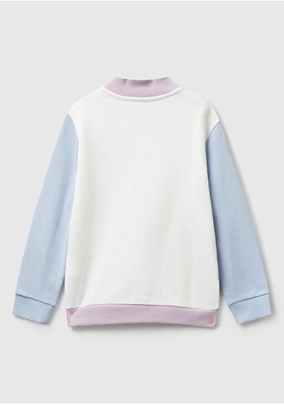 United Colors Of Benetton Benetton Kız Bebek Fermuarlı Sweatshırt Beyaz