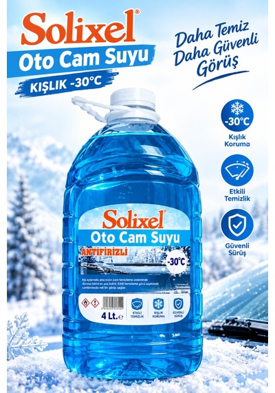 Solixel Kışlık Oto Cam Suyu -30 C 4 Lt