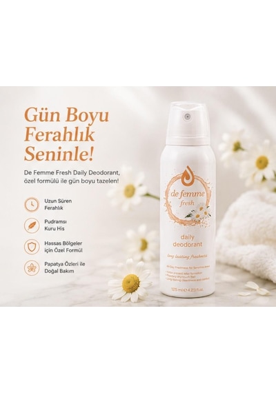 De Femme Fresh Daily İntim Deodorant 125 Ml+saç Proteini Hediyeli