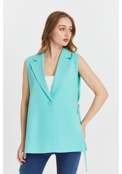 Kadın Dokuma Yelek Turkuaz