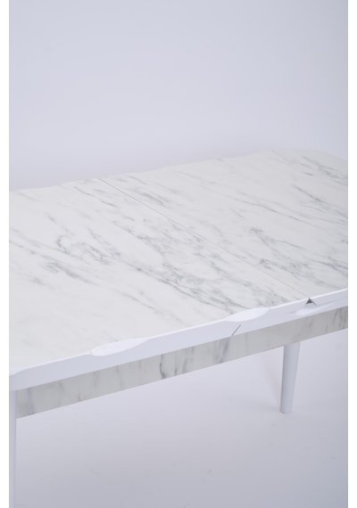 Yakamoz Polo Mdf Lak Panel Mutfak Masa Sandalye Takımı 80x130 beyaz
