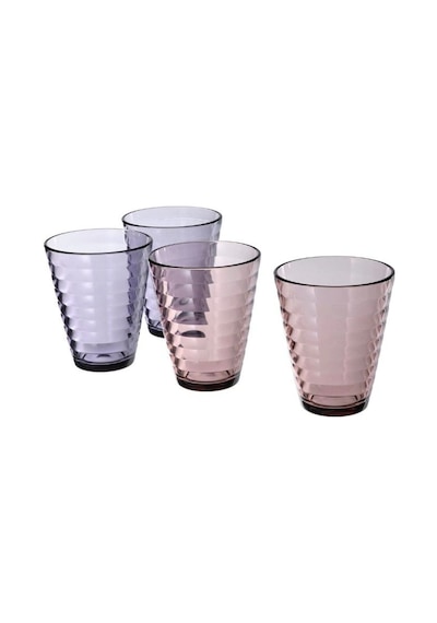 Ikea Glasmal 4'lı İçecek Seti 340 Ml Mor Açık Pembe Şeffaf Çok Renkli