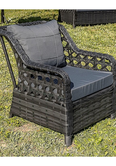 S Collection Rattan Bahçe Takımı Oturma Grubu 3'lü - 7 Kişilik Gri