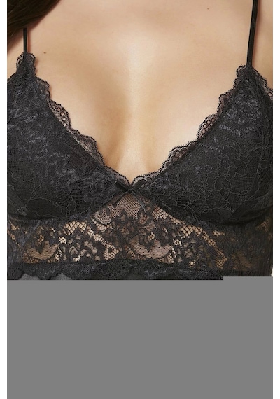 Pierre Cardin Saten Dantelli Gecelik 890 Siyah 001