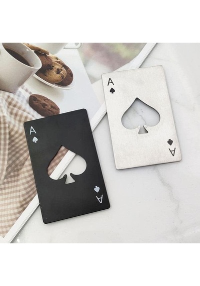 2 Adet Poker Kart Paslanmaz Çelik Şişe Açacağı Tek Renk