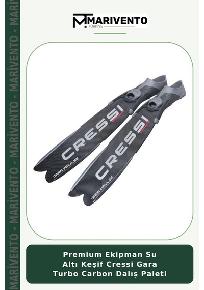 Premium Ekipman Su Altı Keşif Cressi Gara Turbo Carbon Dalış Paleti Black