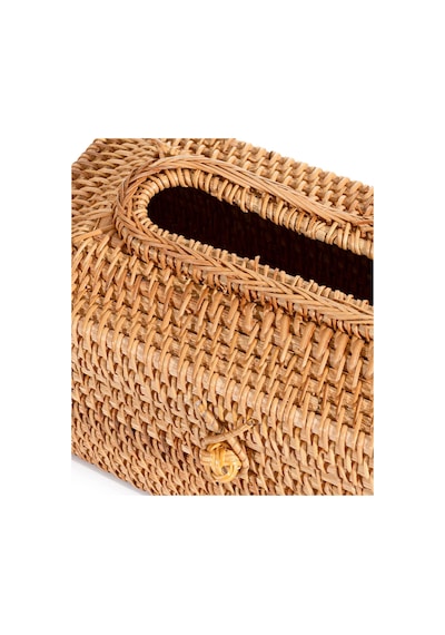 Meander Rattan El Yapımı Dikdörtgen Büyük Boy Peçetelik 23x12x11c Naturel