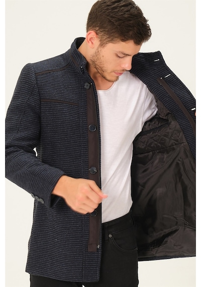Plt8369 Dewberry Palto - Siyah - Lacivert-Siyah-Lacivert Lacivert - Siyah