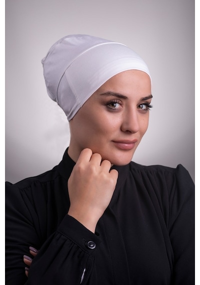 Halven Krem Arkadan Bağlamalı Iç Bone Viskon Kumaş Kaymaz Silikonlu 3002 Krem