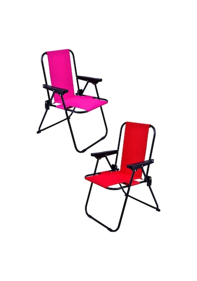 Exent 2 Adet 2-6 Yaş Lüx Çocuk Piknik Sandalyesi-mini Kamp Sandalyesi-kırmızı-pembe Çok Renkli