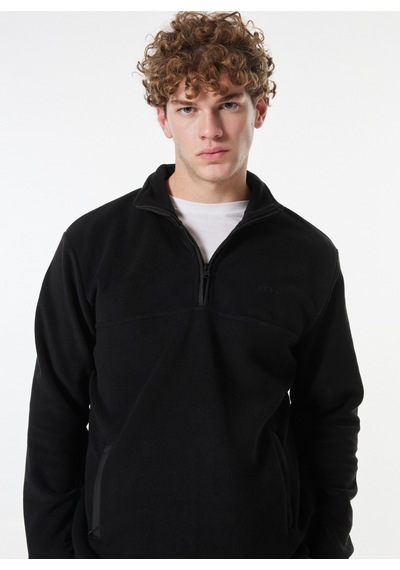 Jeep Siyah Erkek Dik Yaka Relaxed Polar Sweatshırt C4wm-swt4201