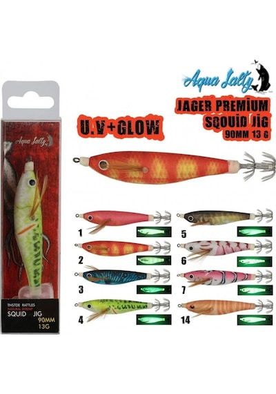 Aqua Salty Jager Squid Jig 90mm 13gr 3