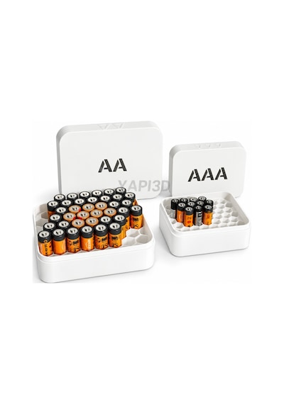 Yapı3d Aa Aaa Pil Saklama Kutusu İkili Set Pil Düzenleyici Organizer Şarjlı Ve Standart Piller