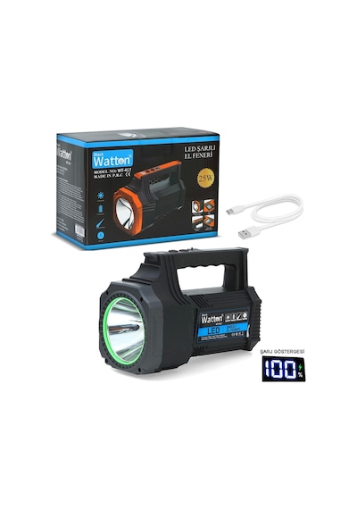 Led Şarjlı El Feneri 25w Wt-417 Çok Renkli