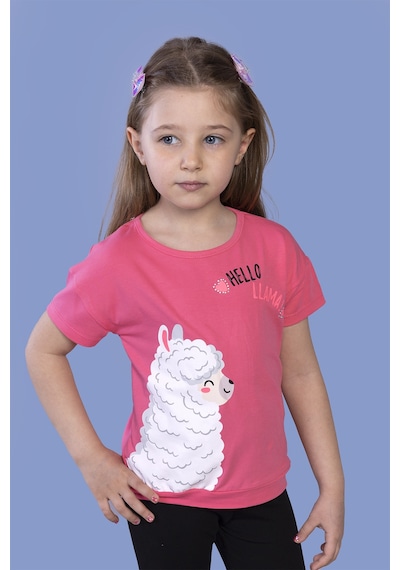 Toontoy Kids Toontoy Kız Çocuk Kuzu Baskılı Tişört Fuşya