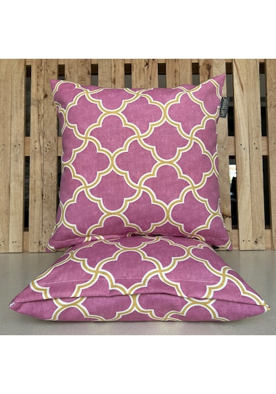 2'li Fermuarlı Dekoratif Kırlent Kılıfı - 40x40 Cm Mor