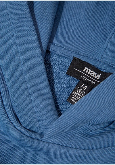 Mavi Logo Baskılı Kapşonlu Mavi Erkek Çocuk Sweatshirt M6s10143-83767 Mavi