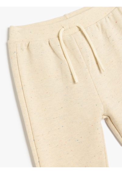 Koton Pamuklu Beli Bağcıklı Basic Jogger Eşofman Altı Ekru 5smb40080tk Ekru