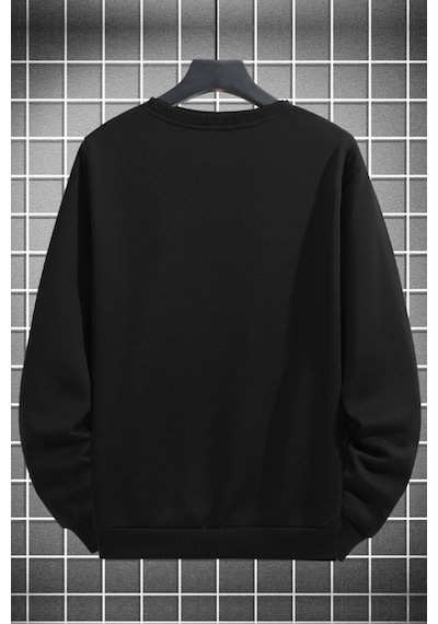 Macklin Unisex Kadın Erkek Marvel Avengers Baskılı Sıfır Yaka Sweatshirt Siyah Mck0671 Siyah