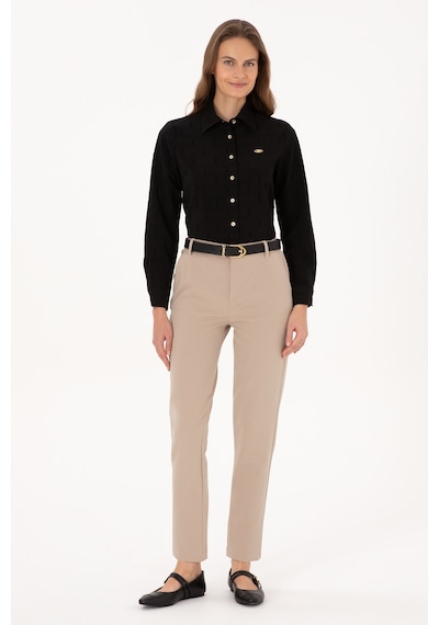 U.s. Polo Assn. Kadın Koyu Bej Pantolon Kanvas-chino 50309259-vr088 Koyu Bej