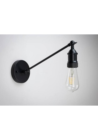 Mylights Siyah Mafsalı Hareketli Aplik Duvar Lambası Gece Lambas Siyah