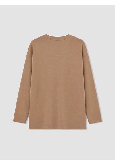 Lcw Everyday Kahverengi Çiçekli Oversize Soft Touch Kadın Tunik