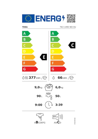 Teka TK3 1490 WD 1400 Devir 9 KG Kurutmalı Çamaşır Makinesi