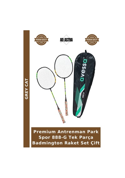 Premium Antrenman Park Spor 888-g Tek Parça Badmington Raket Set Çift