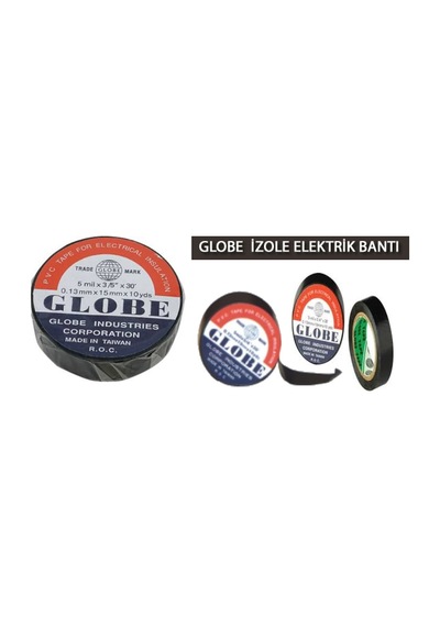Globe Elektrik Izolasyon Bandı 10'Lu Paket (Kırmızı Renk)