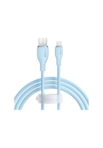 Baseus Puding Serisi 2.4a Usb - 8 Pin Hızlı Şarj Veri Kablosu, Uzunluk: 1.2m Mavi