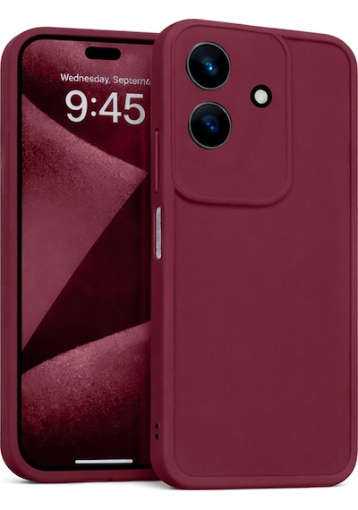 Realme C61 Uyumlu Kamera Çıkıntılı Mat Silikon Telefon Kılıfı Bordo